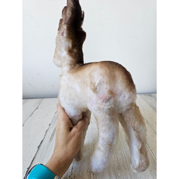 Antique deer reindeer Xmas decor standing statue figurine - Picture 4 of 13